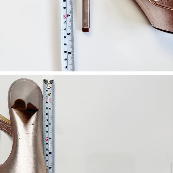 Valentino Metallic Platform Sandal in Rose Gold Sz 40 - Picture 3 of 5